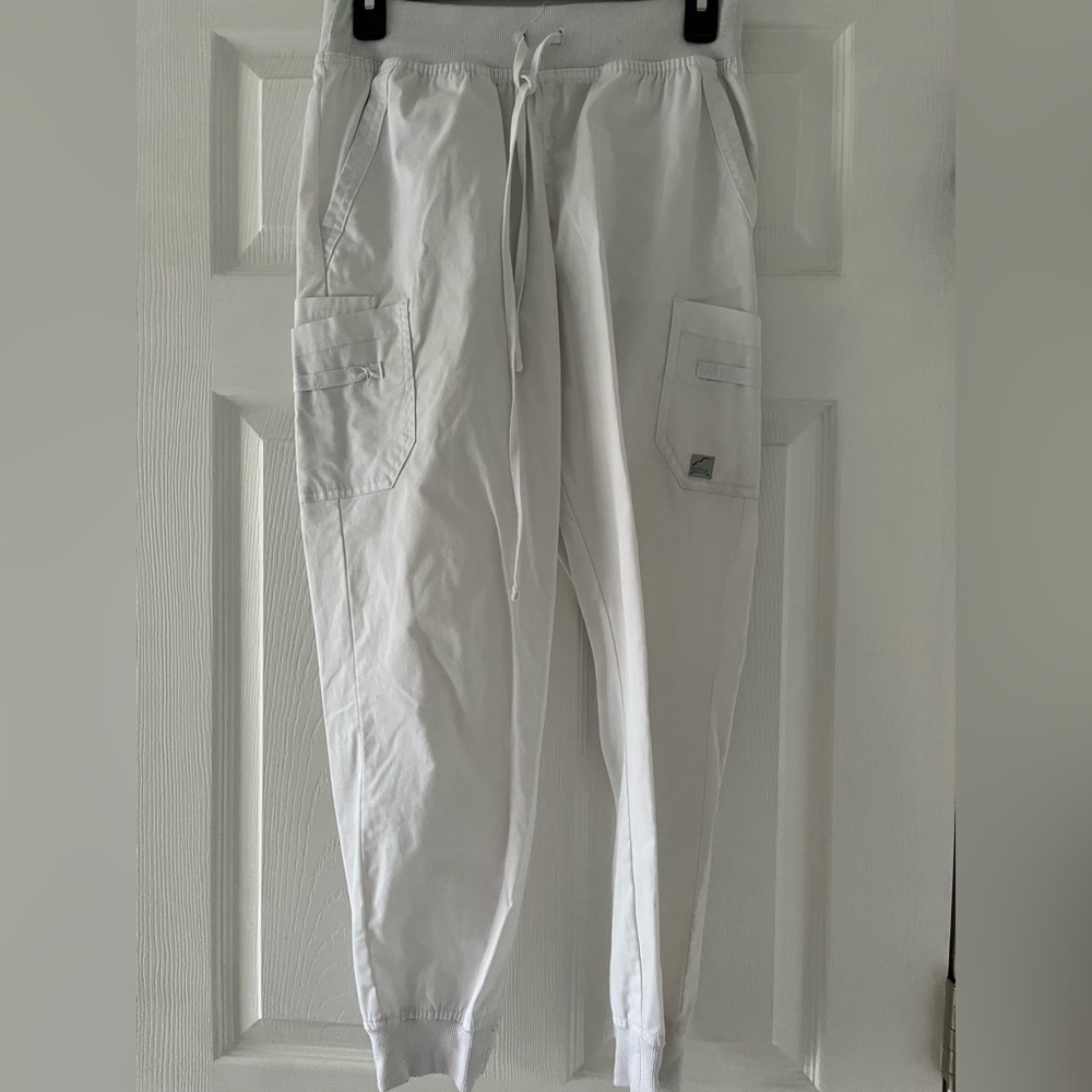 White Jogger Scrub Pants